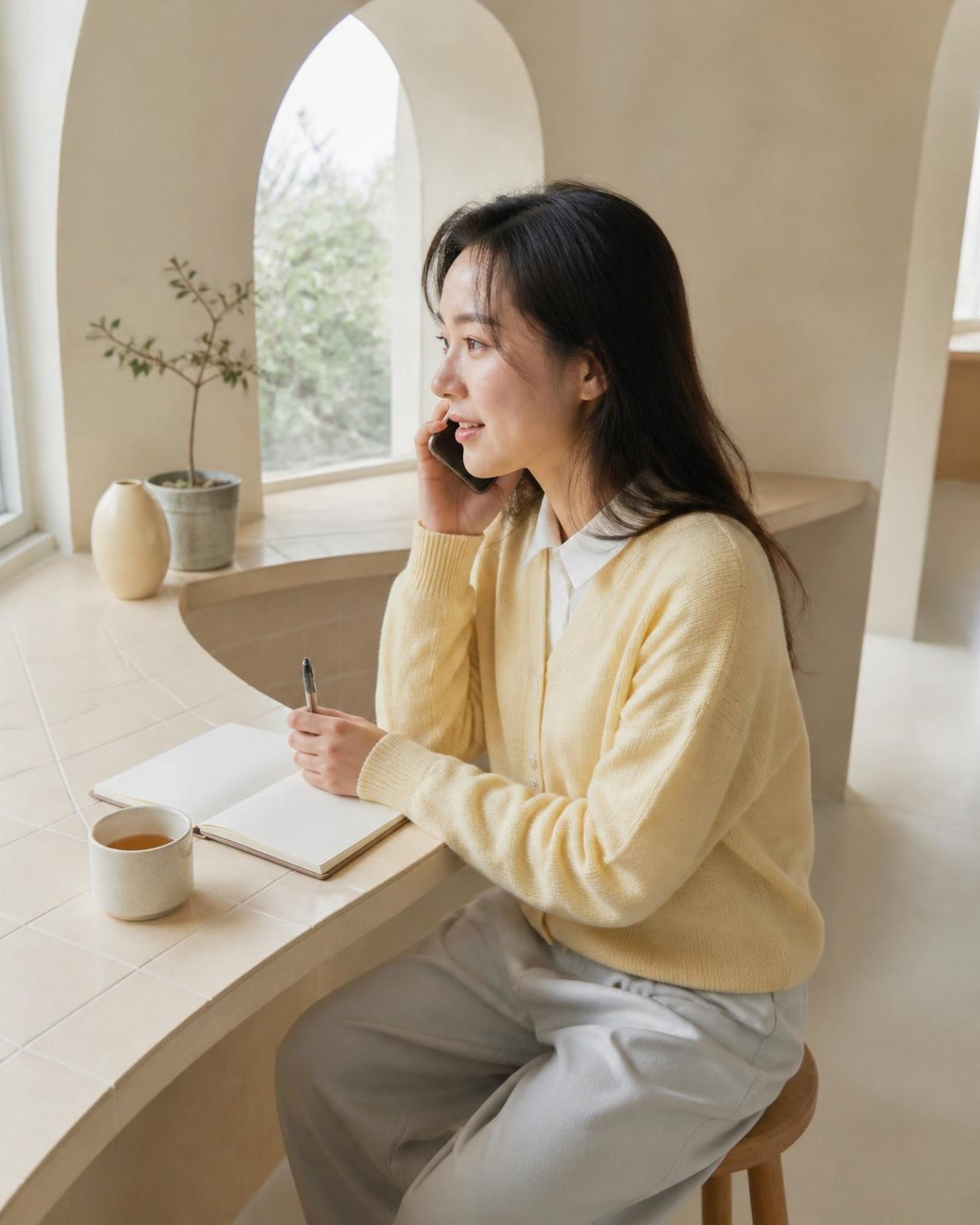 예약 전화를 하며 적어 둔 다섯 줄.